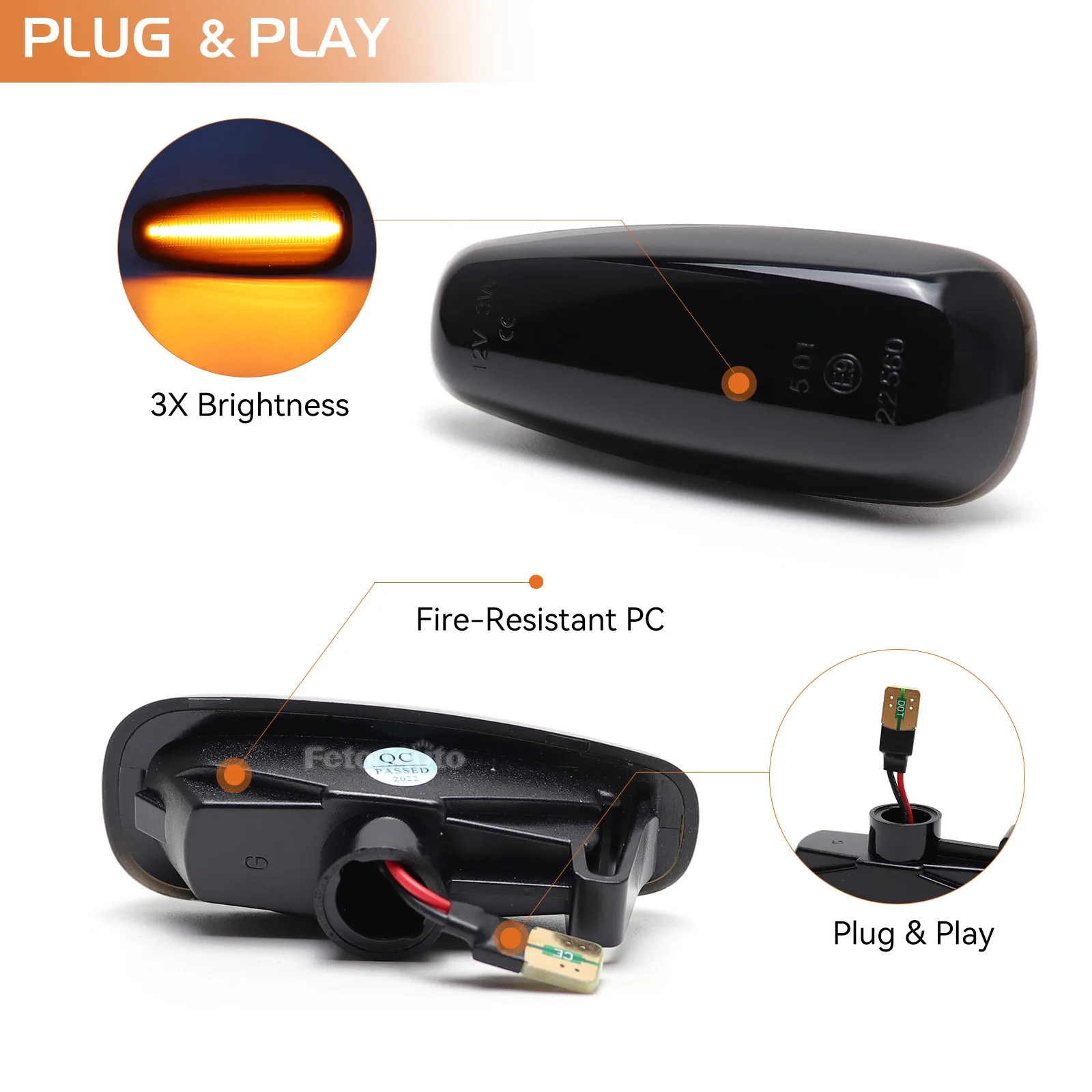 علامة جانبية متتابعة بدوره مصباح إشارة لشركة هيونداي i30 CW FD Grandeur TG Avante Elantra KIA Ceed Carens Rondo Pro Rio 3