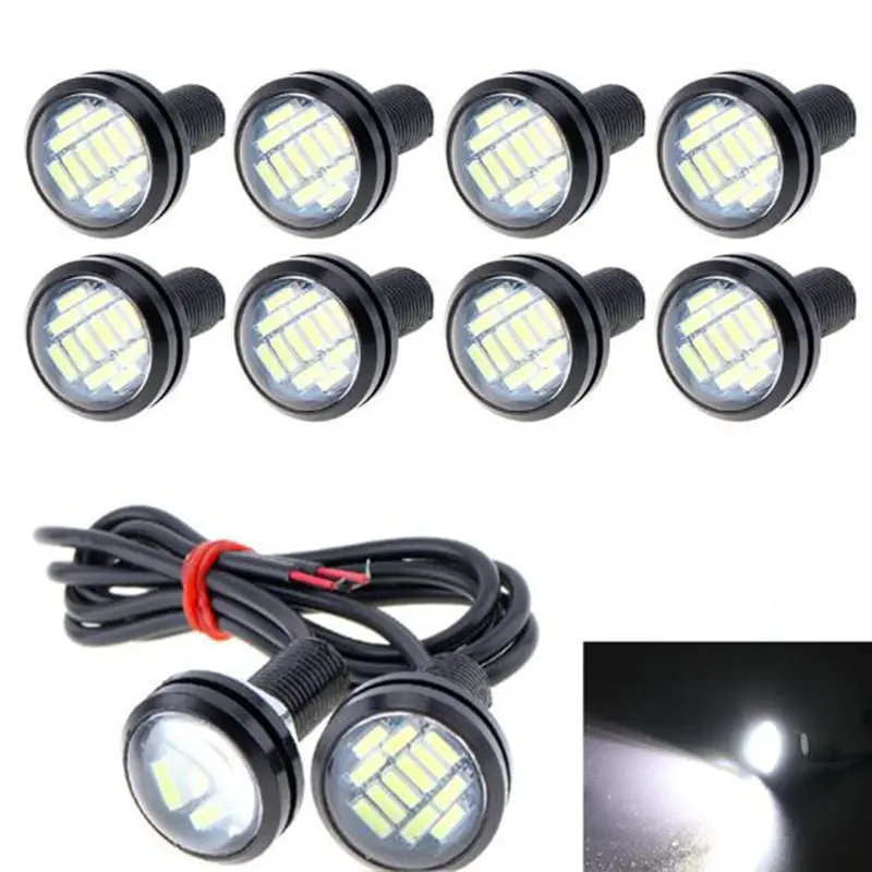 1x White Dc 12v 5w Eagle Eye Led Daytime Running Lamp Reversing Lamp Auto Lamp Abs Dust Proof And Anti-collision