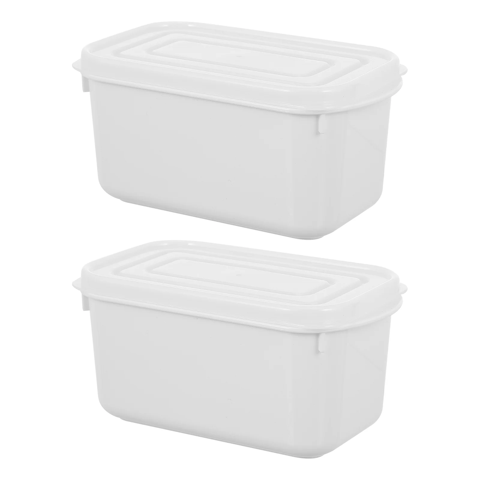 

2pcs Butter Boxes Food Crisper Preservation Boxes Butter Storage Cases (White) Butter Case Food Box Food Storage Box