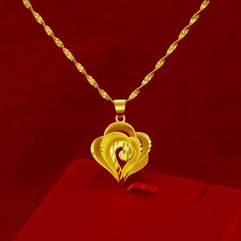 High Quality Gold Necklace AU750 Gold Xiangyun Necklace Fashion Rose 18K Pendant Necklace for Women