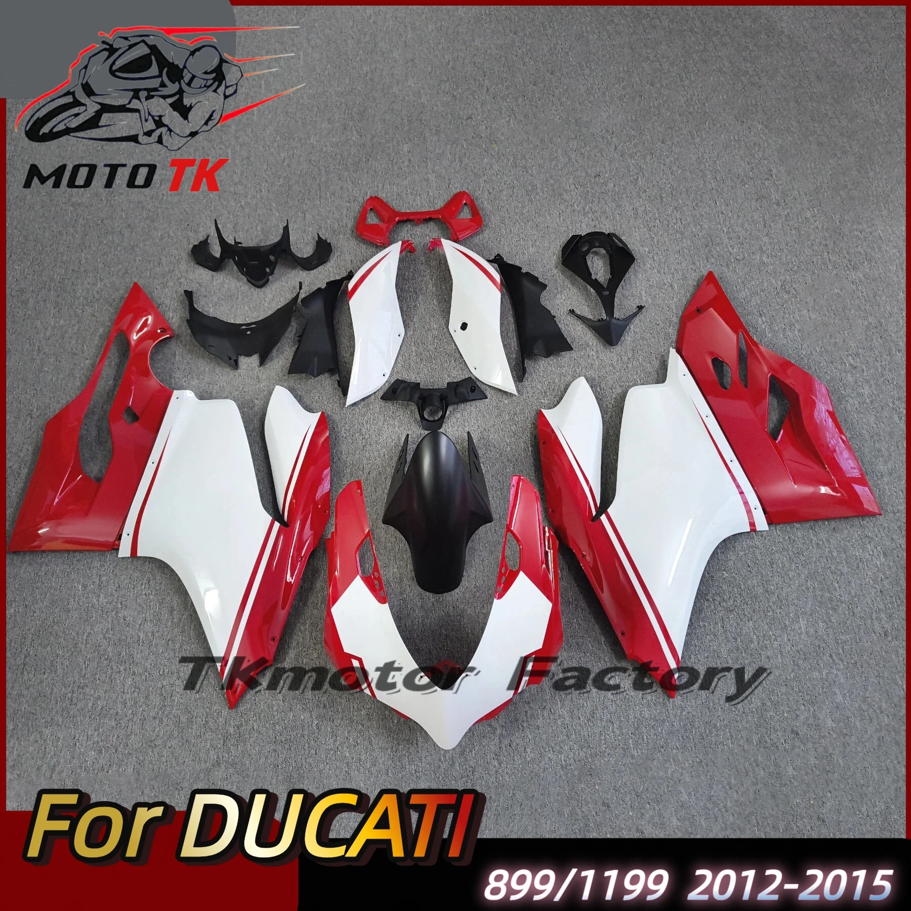 Injection New ABS Motorcycle Full Fairing Kit Fit For Ducati 899 1199 Panigale 2012 2013 2014 12 13 14 Bodywork Set Red White