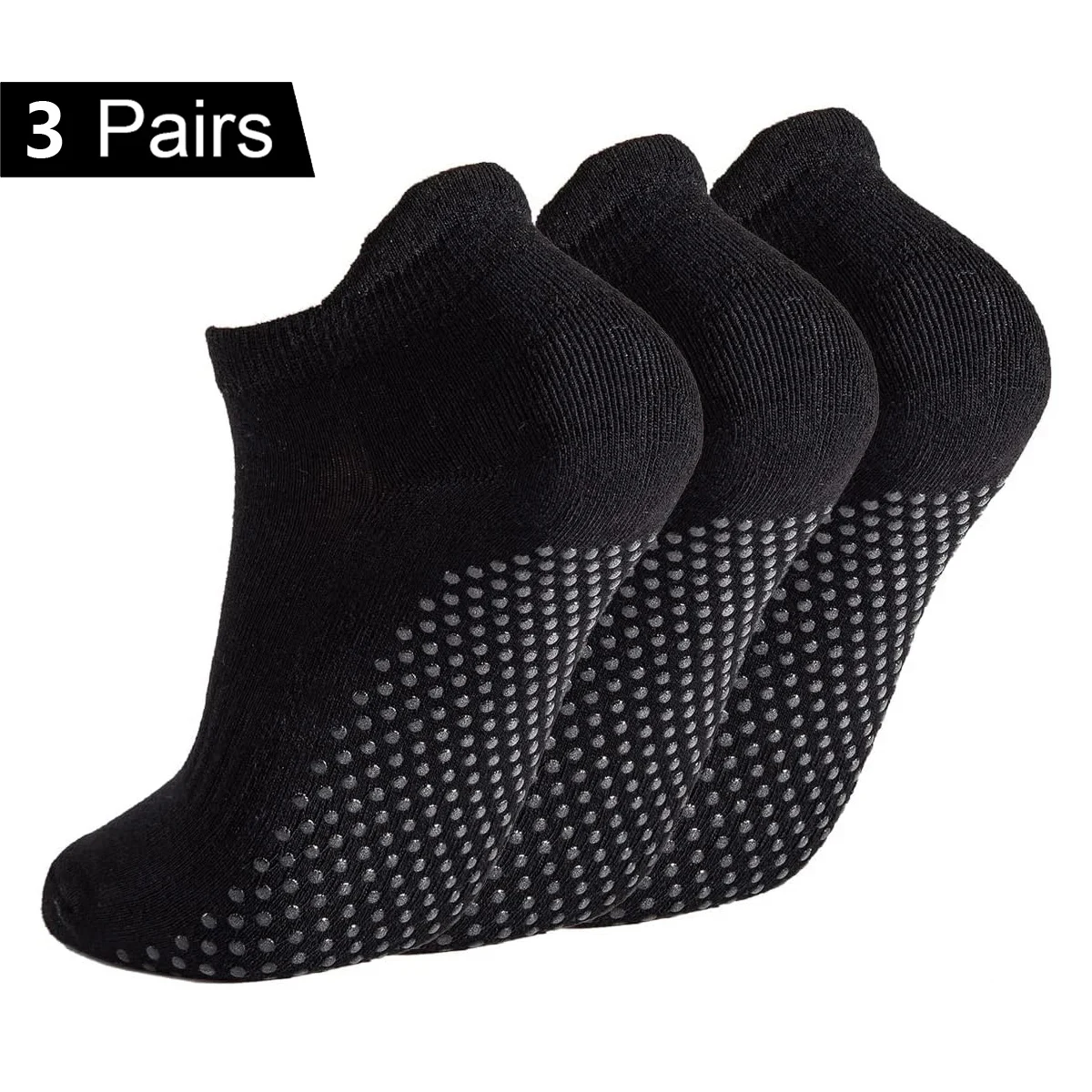 3 Pairs Yoga Socks for Women Non Slip Pilates Socks Grip Socks for Barefoot Barre Ballet