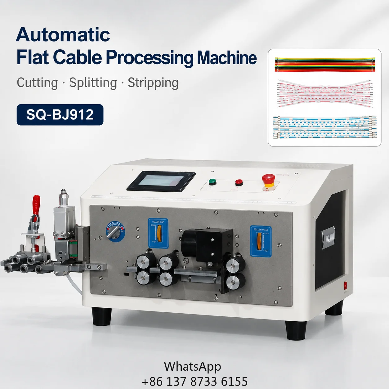 Fully Automatic 12 Row Ribbon Cable Stripping Machine Qilin SQ-BJ912 0.01mm Precision 4.3-inch Color Touch Screen Flat Wire