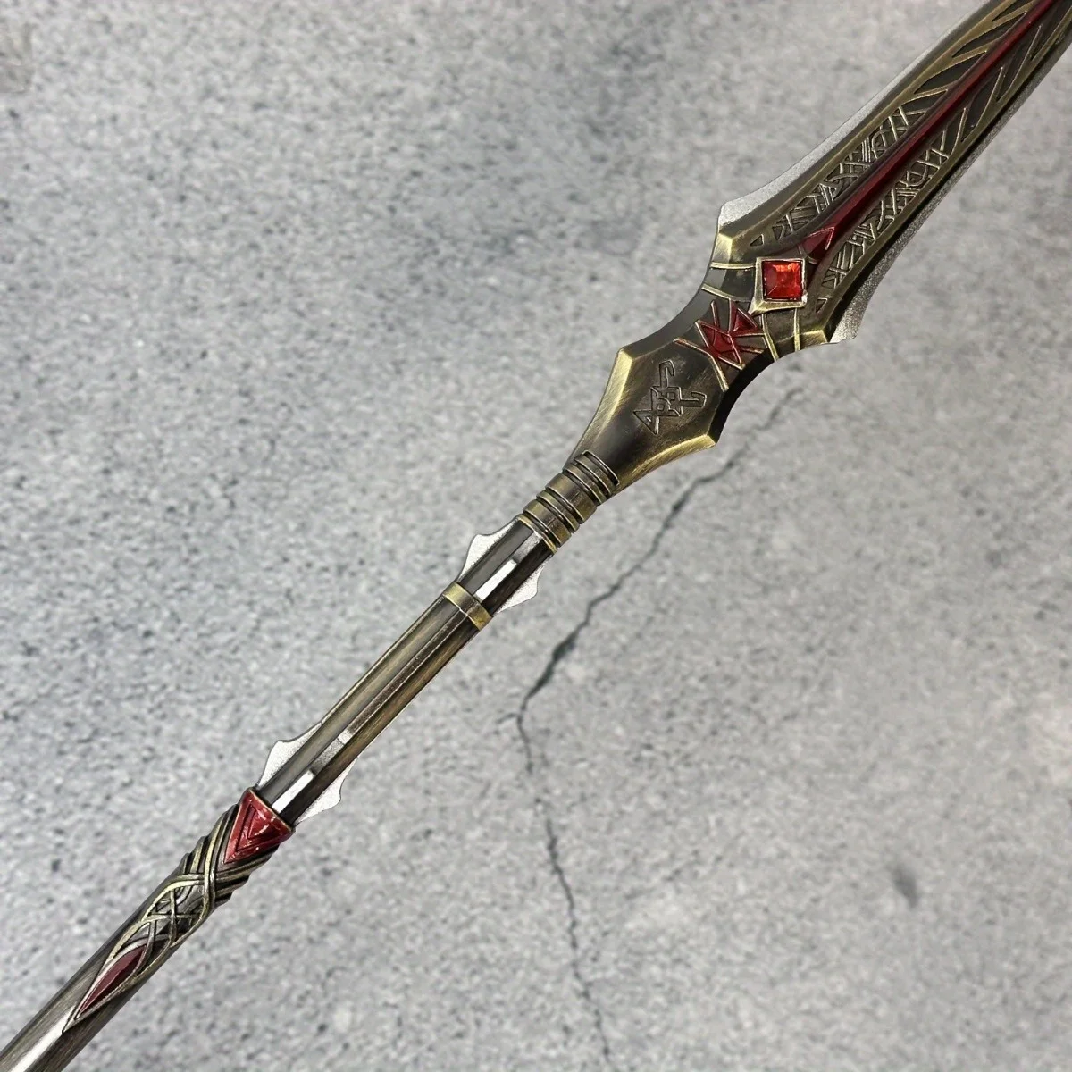 8.6 بوصة إله الحرب الرمح كاتانا كلينروت بوسيدون سيف معدني الساموراي صابر أنيمي النينجا سكين الحجم الحقيقي هدية الرمح الياباني