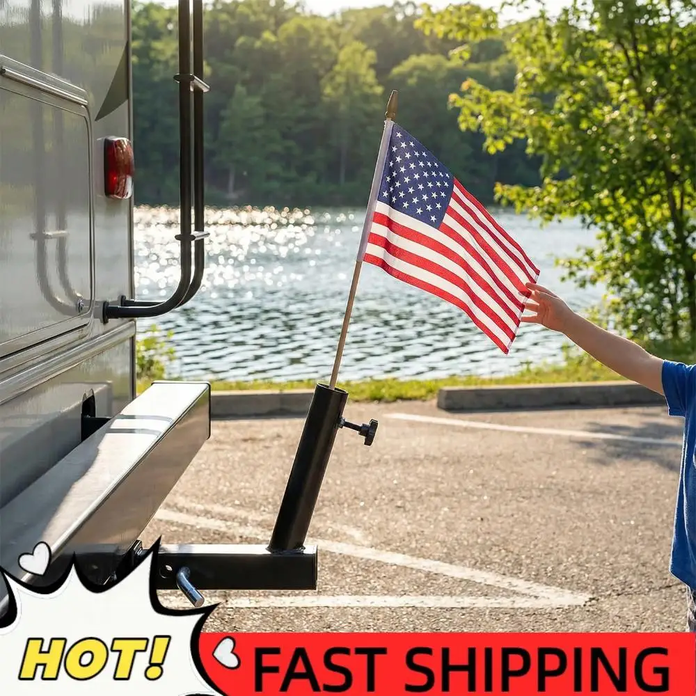 

Universal Hitch Mount Wear Resist Car Mount Flagpole Bracket Vehicle Rear Flag Pole Mounting Bracket For SUV RV Pickup Car Truck