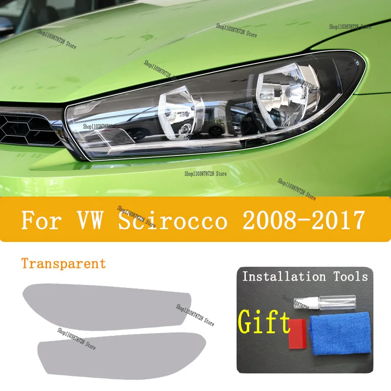 

For VW Scirocco ( 2008-2017)Headlight film car exterior modification scratch resistant invisible transparent TPU protective film