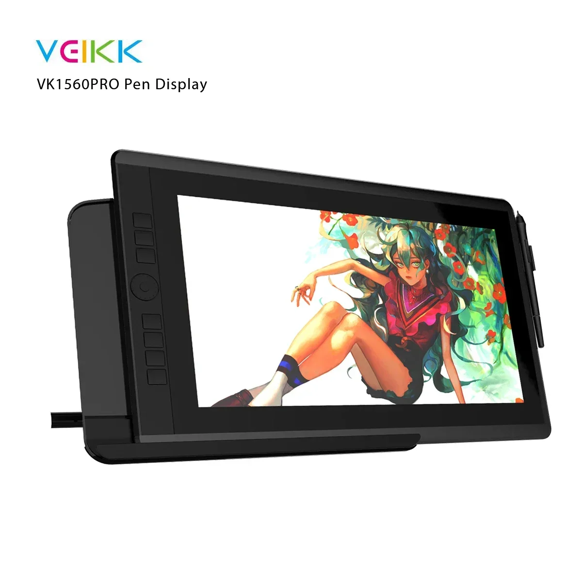 

VEIKK VK1560 Pro 15.6 Inch Pen Display Graphics Drawing Monitor IPS HD Screen with 2 Battery Free Passive Pen