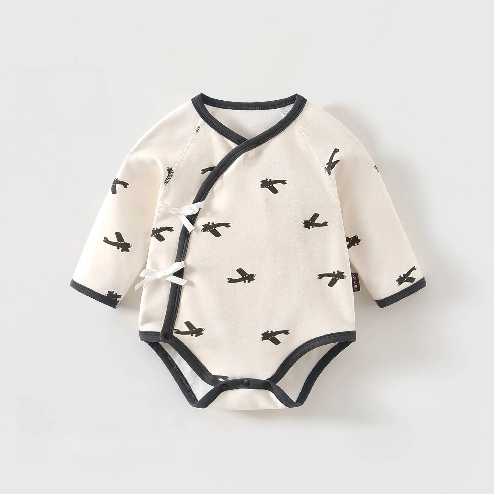 

Детский комбинезон из чистого хлопка для новорожденных, весна-осень, с длинным рукавом, антибактериальный, для ползания, пижама, 0-12 месяцев