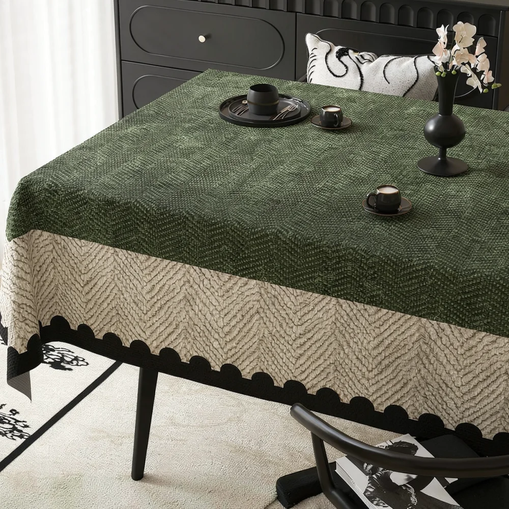 Elegant Retro Tablecloth Waterproof Oilproof Heat Resistant PVC Table Cover Modern Minimalist Dining Furniture Decor