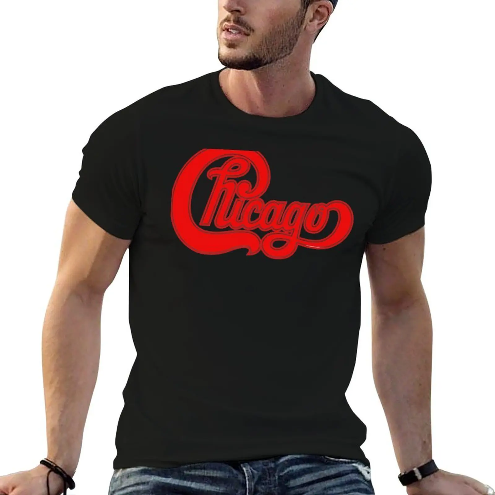 

Chicago the band logo T-Shirt mens graphic t shirts man graphic t shirt T-Shirt