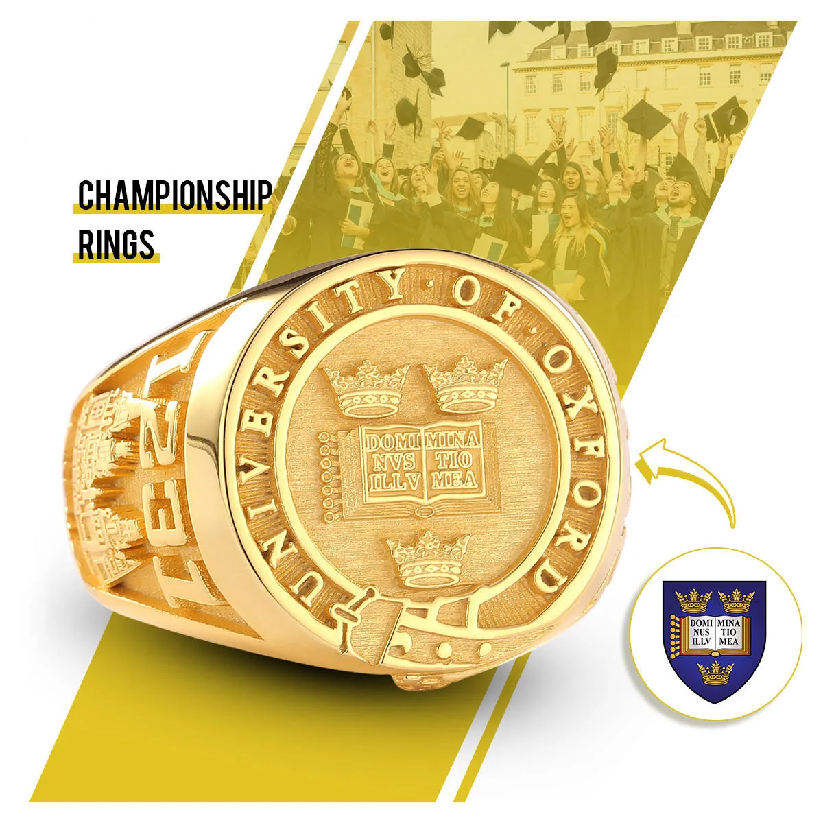 

Customized College Class Graduation Commemorative Ring Graduation Student Gift Ring Fashion Design Retro Classic Design Customiz