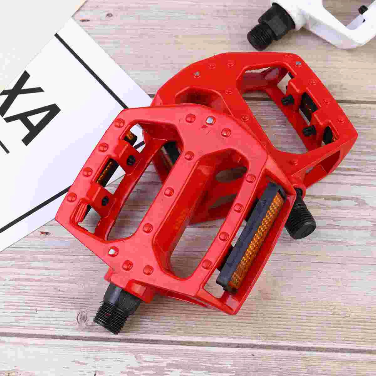 1 Pair Aluminium Alloy Bike Pedal Special Rolling Ball Pedal Multi-purpose Bike Pedals Bike Pedal Accessory (Red Single Rolling