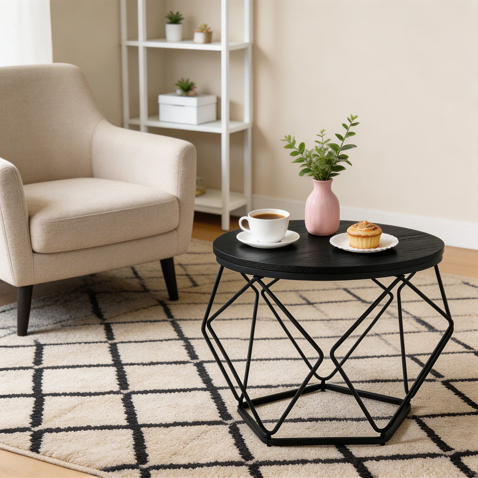 two tables separated as side tables
