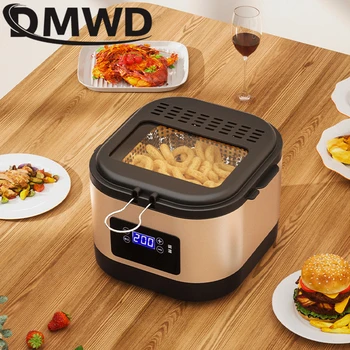 Freidora eléctrica para el hogar, máquina de freír inteligente con temperatura ajustable, visualización Multicooker, cesta extraíble, 5l