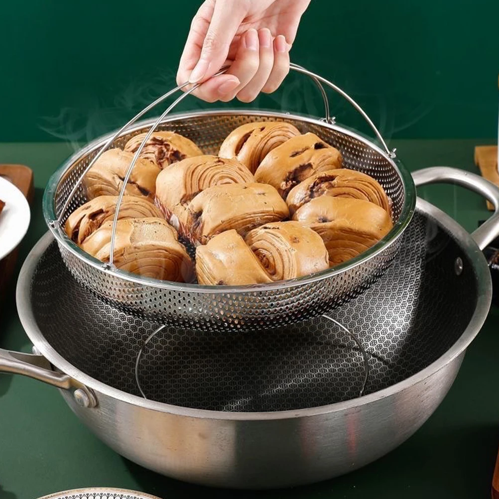 

Stainless Steel Steamer Basket 25.5cm Large Size Versatile Kitchen Tool Vegetable Rice Sieve Easy Cleaning