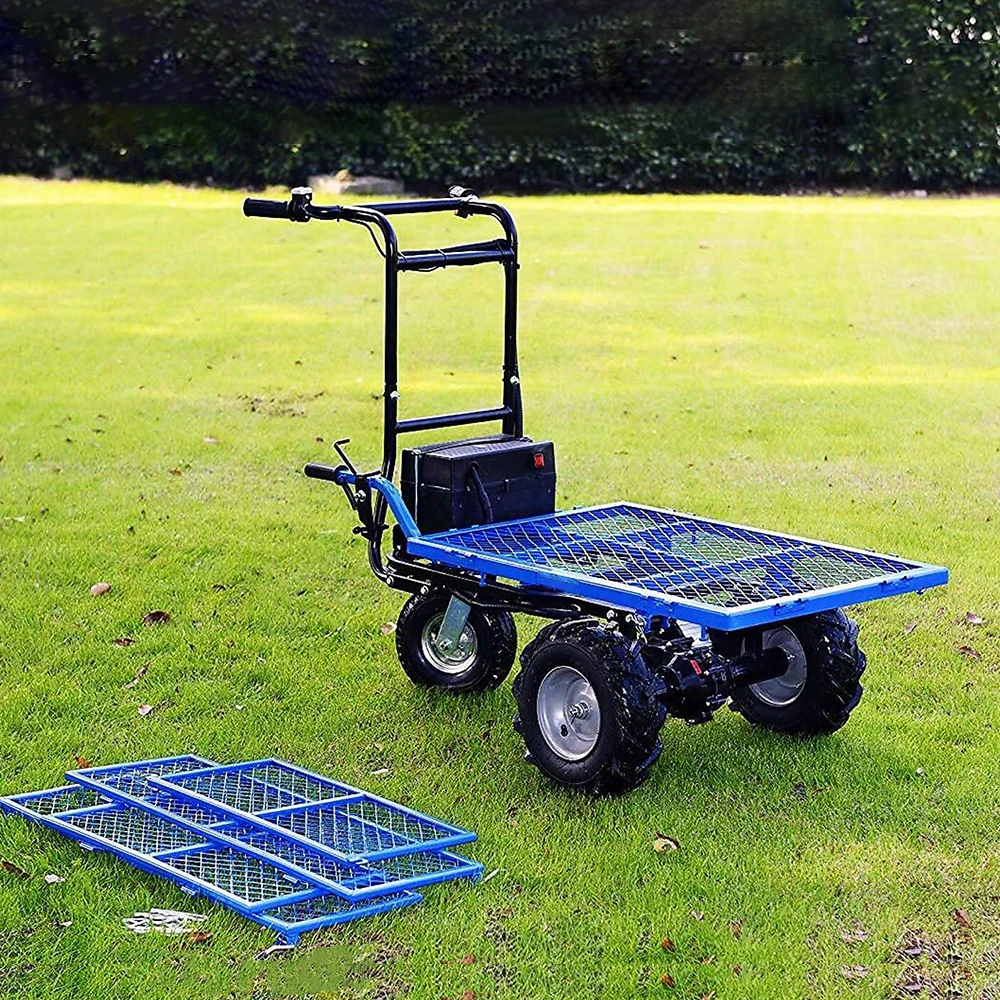 

Электрический складной универсальный самосвал для фермерского сада, 3-колесный сверхмощный сетчатый стальной электрический садовый тележка, тачка, универсальная тележка