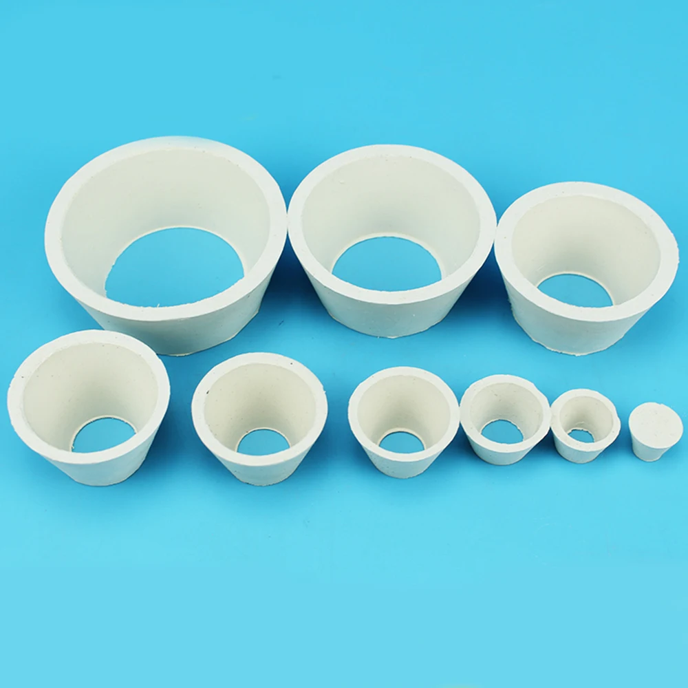 9pcs/lot White Rubber stopper with hole for Brinell funnel lab supplies