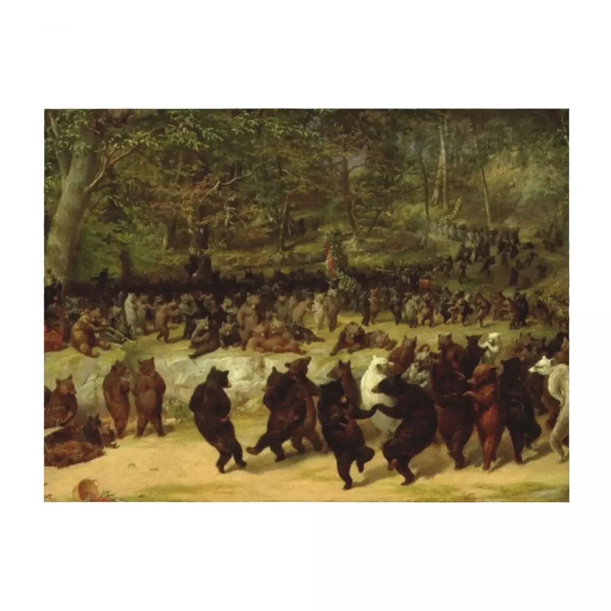 

The Bear Dance Painting - William Holbrook Beard Throw Blanket Travel Extra Large Throw wednesday Soft Plush Plaid Blankets