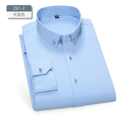 Men's fashionable casual men's formal shirt Long sleeve fashionable business diamond button formal slim office work shirt