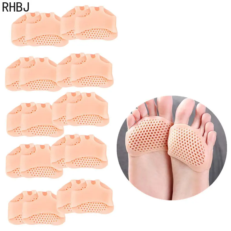 20pcs=10pair High Quality Silicone Honeycomb Forefoot Insoles High Heel Shoes Pad Gel Breathable Health Care Shoe Insole Insert