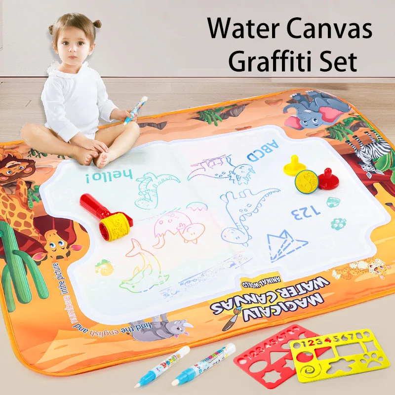 Large Size Magic Water Drawing Mat for Kids, Reusable Mess-Free Aqua Doodle Blanket, Toddlers Educational Painting Toy with Wate
