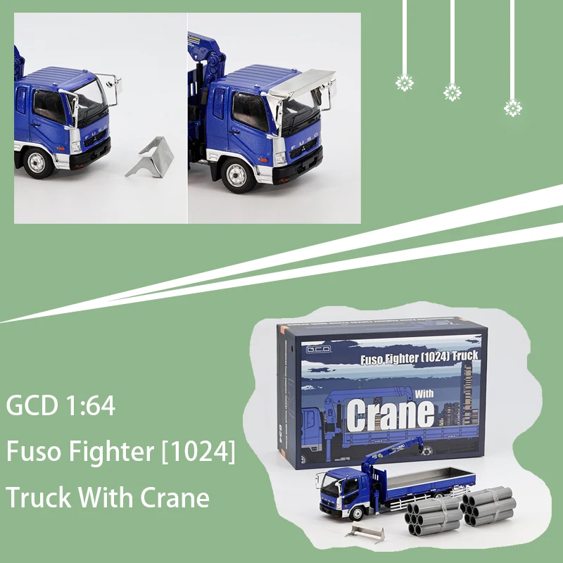 

GCD Diecast Alloy 1:64 Fuso Fighter [1024] Truck With Crane Engineering Vehicle Model Boy Souvenir Toy