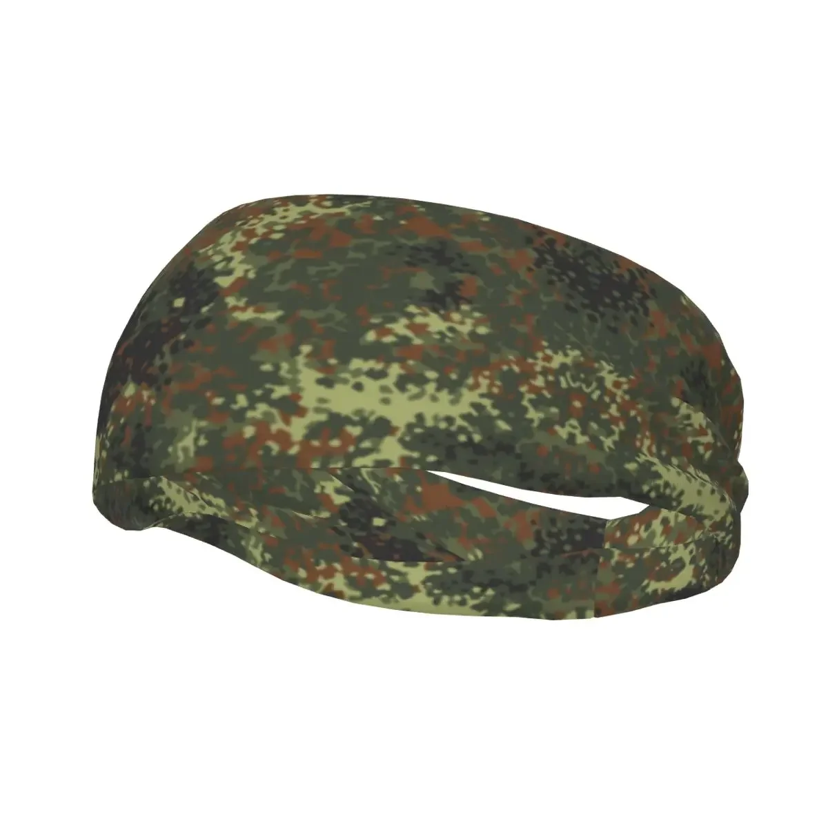 Custom Flecktarn Camo Sweatband Men Women Moisture Wicking Army Camouflage Workout Headband for Yoga