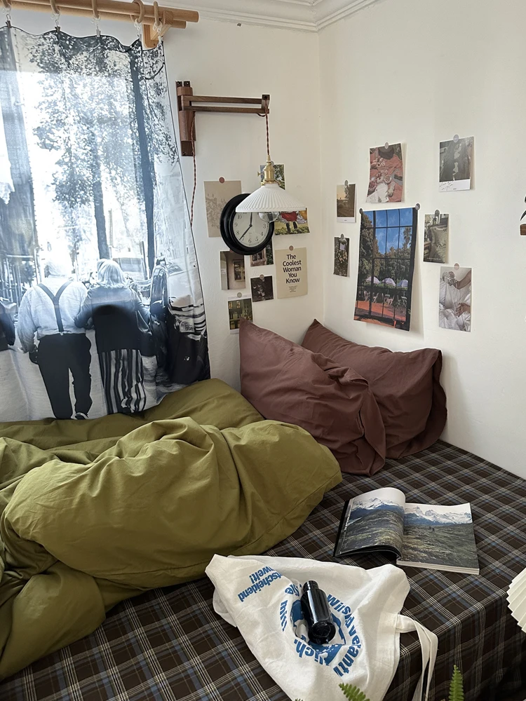 

Простой однотонный комплект постельного белья из 4 предметов, пододеяльник из чистого хлопка, комплект постельного белья Dormi из 3 предметов, цветное тканое постельное белье