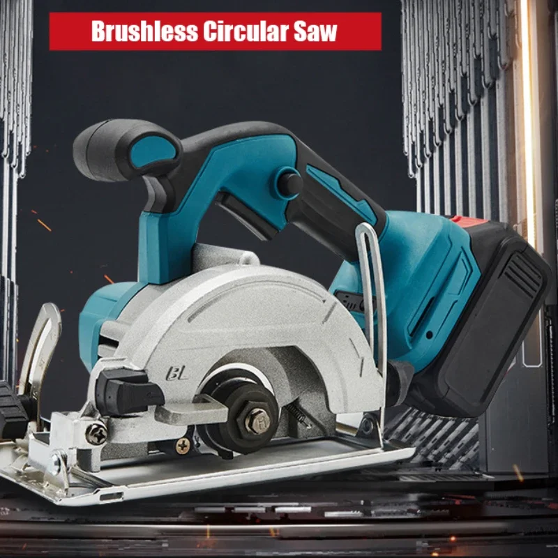 Brushless 5-inch 125mm Mini Electric Circular Saw Cordless 0-45° Adjustbale Woodworking Power Garden Tool for Makita 21V Battery