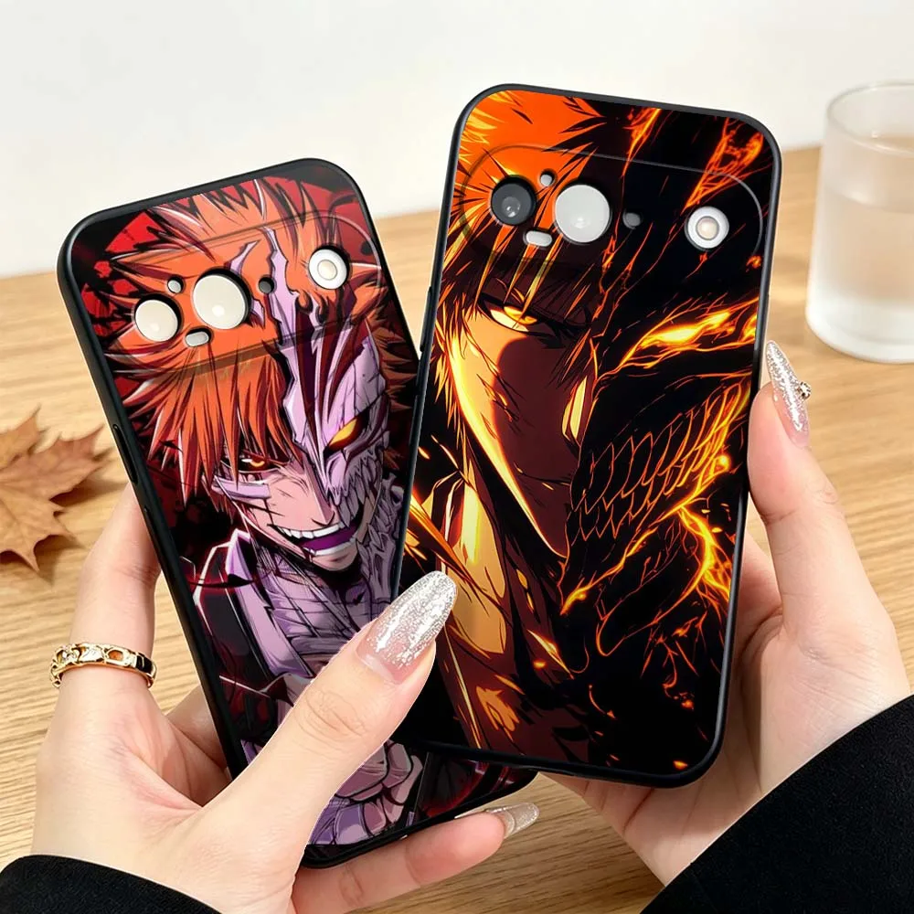 Anime Bleach Dark für Google Pixel 10 10A 9 8 7 9a 8A 7a 6a XL Pro 5G Schwarze Handyhülle