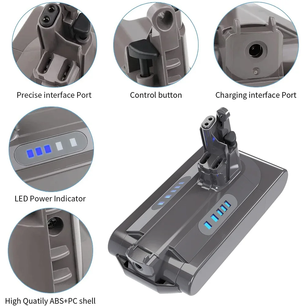 25.2V SV12 6.0Ah/4.0Ah Replacement Li-Ion battery for Dyson V10 battery V10 Absolute,V10 Fluffy Cyclone Handheld Vacuum Cleaner