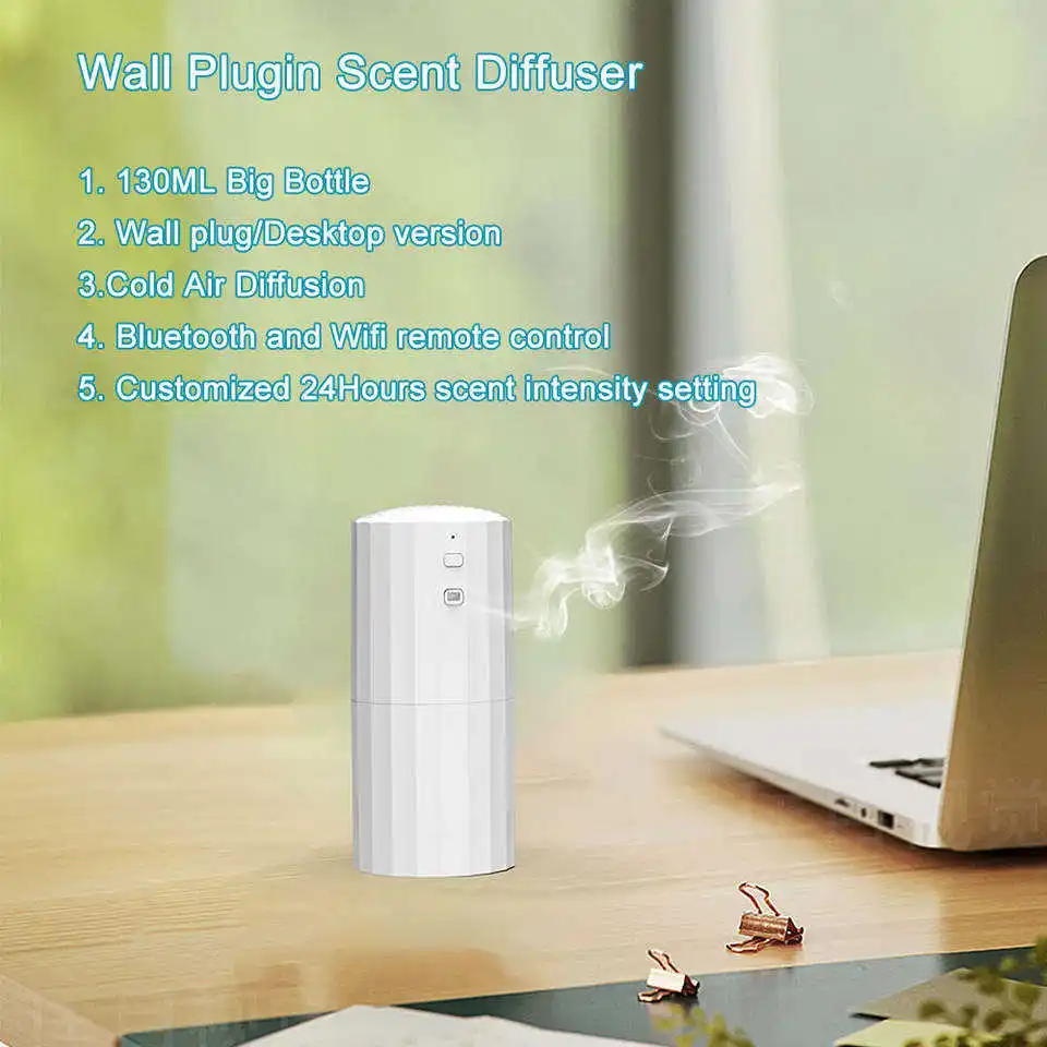 New Wall Plug in Aroma Diffuser Electric Cold Air Diffuser 130ML Portable Waterless Scent Diffuser for Bedroom Toilet