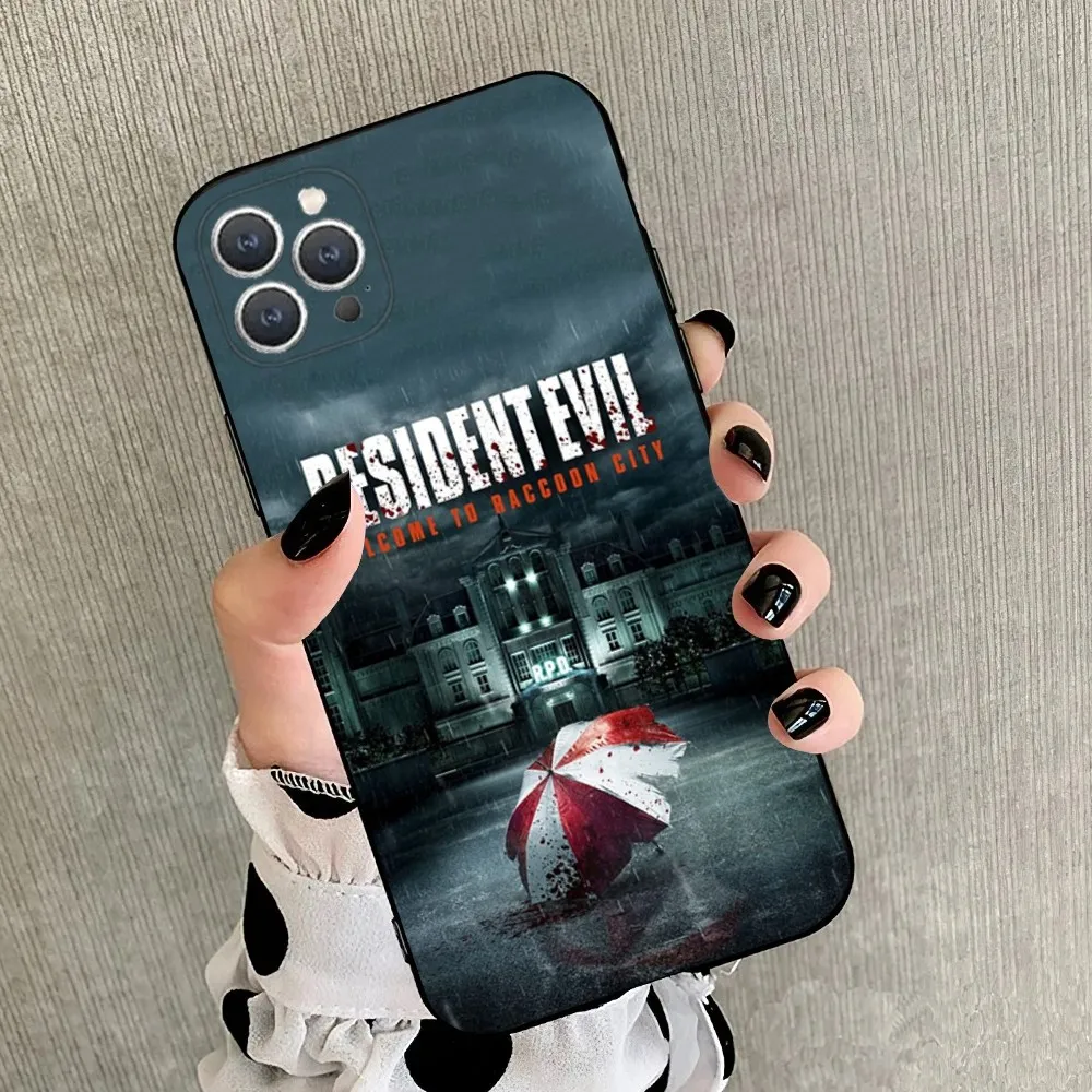 Game R-Resident Evil Video Phone Case For iPhone 15,14,13,12,11,Plus,Pro Max,XS,X,XR,SE,Mini,8,7 Soft Silicone Black Cover image 3