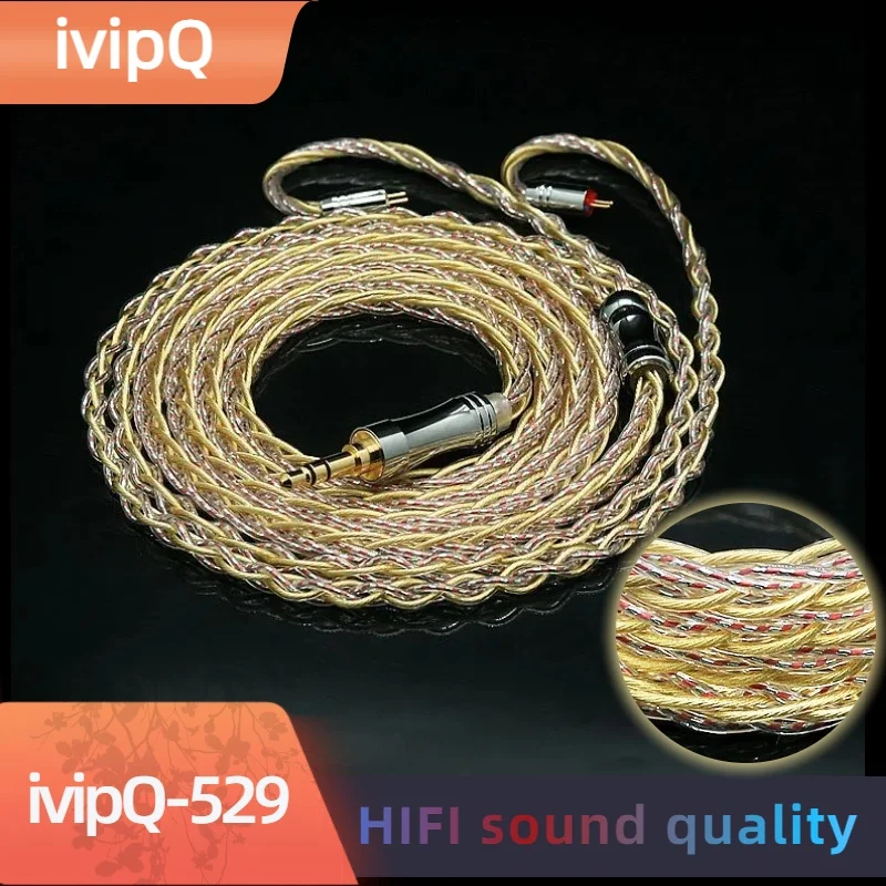 

ivipQ-529 Silver Palladium Aluminum Foil+7N OCC Gold Plating Earphone Cable Suitable For Kz Zs 10 Pro х Tangzu WAN ER Moondop