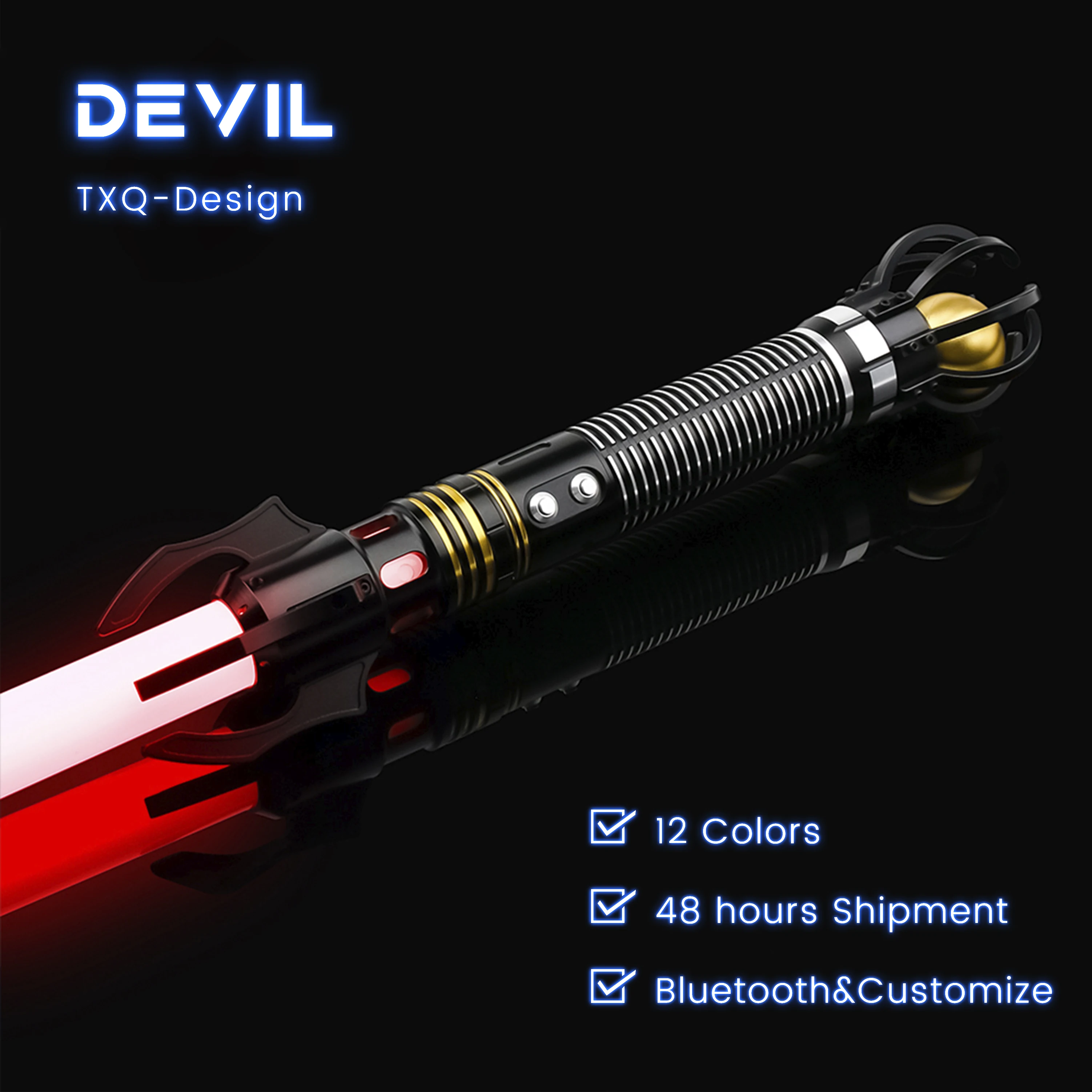 

TXQSABER New Devil Heavy Dueling Lightsaber Smooth Swing Metal Hilt RGB SNV4 Proffie Light Sword Led Blade FOC Blaster Laser