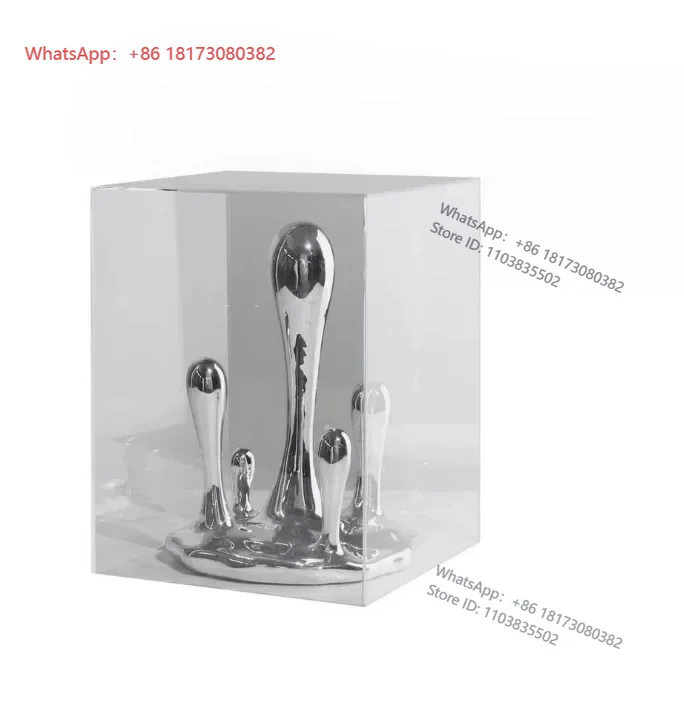 Light luxury and minimalist abstract resin water droplets acrylic art ornaments, living room foyer model room soft decorations