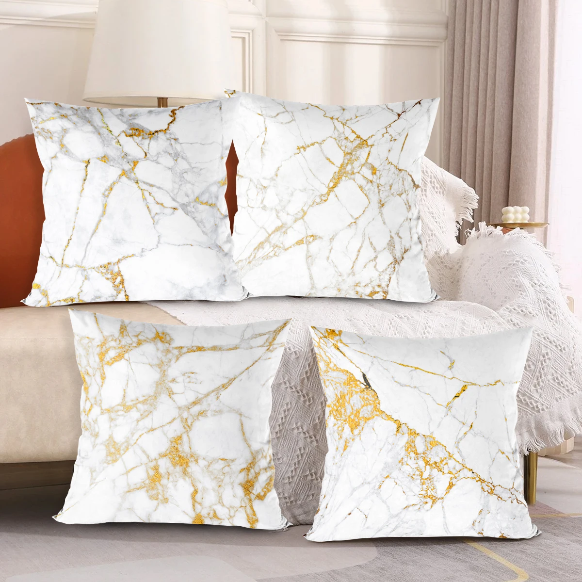 Marble Pillow Covers Marble Pattern Decorative Decor 45x45cm Cushion Cover for Bedroom Sofa Living Room Couch Chair Office