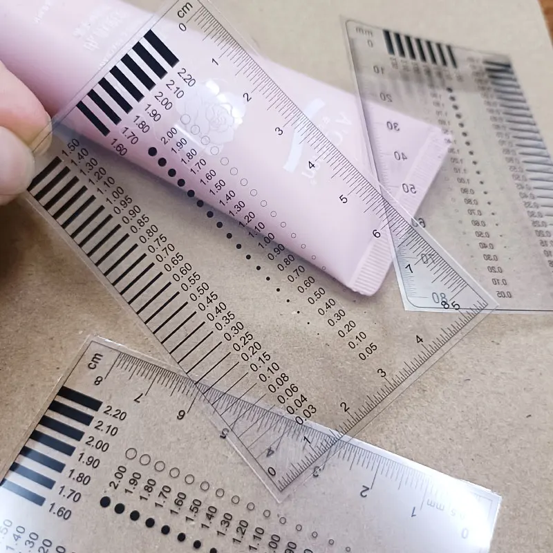 2PCS Measuring pass Badge gauge Stain card Point gauge wire gauge Transparent film ruler SRGQ062