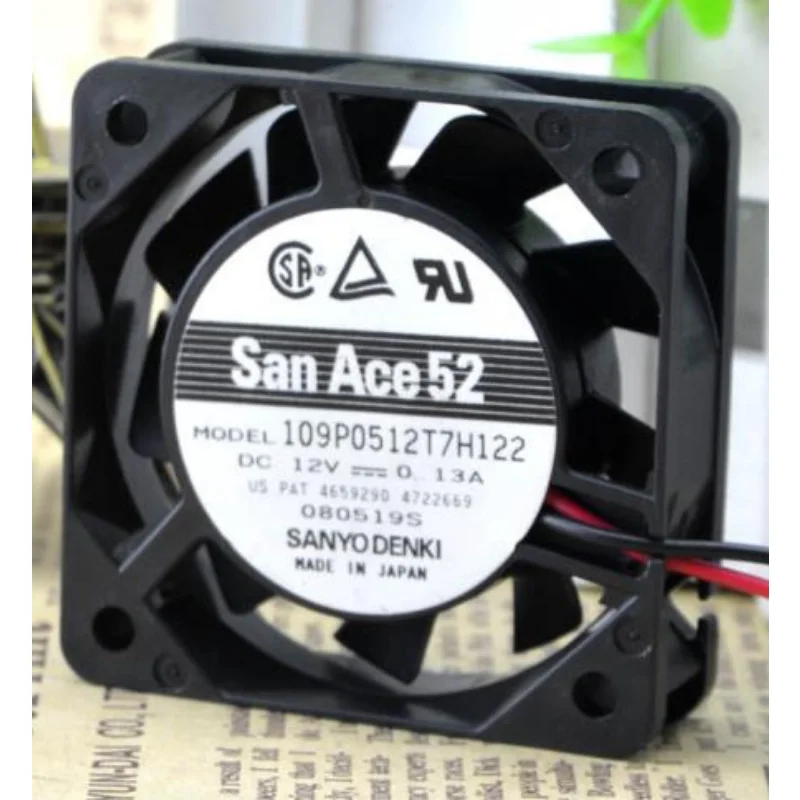 Original CPU Fan For SANYO 109P0512T7H122 5cm 5015 12V 0.13A Double Ball Bearing Cooling Fan 50*50*15MM
