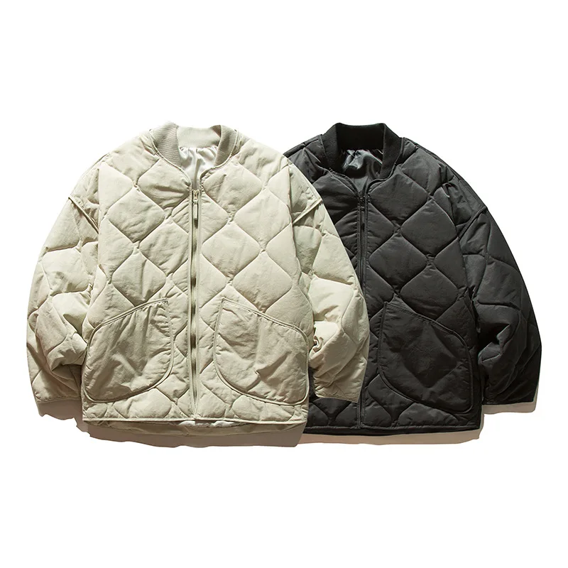 

Urban Style Winter Japanese Retro Gourd Pattern Diamond Pattern Cotton-padded Jacket, Loose and Casual