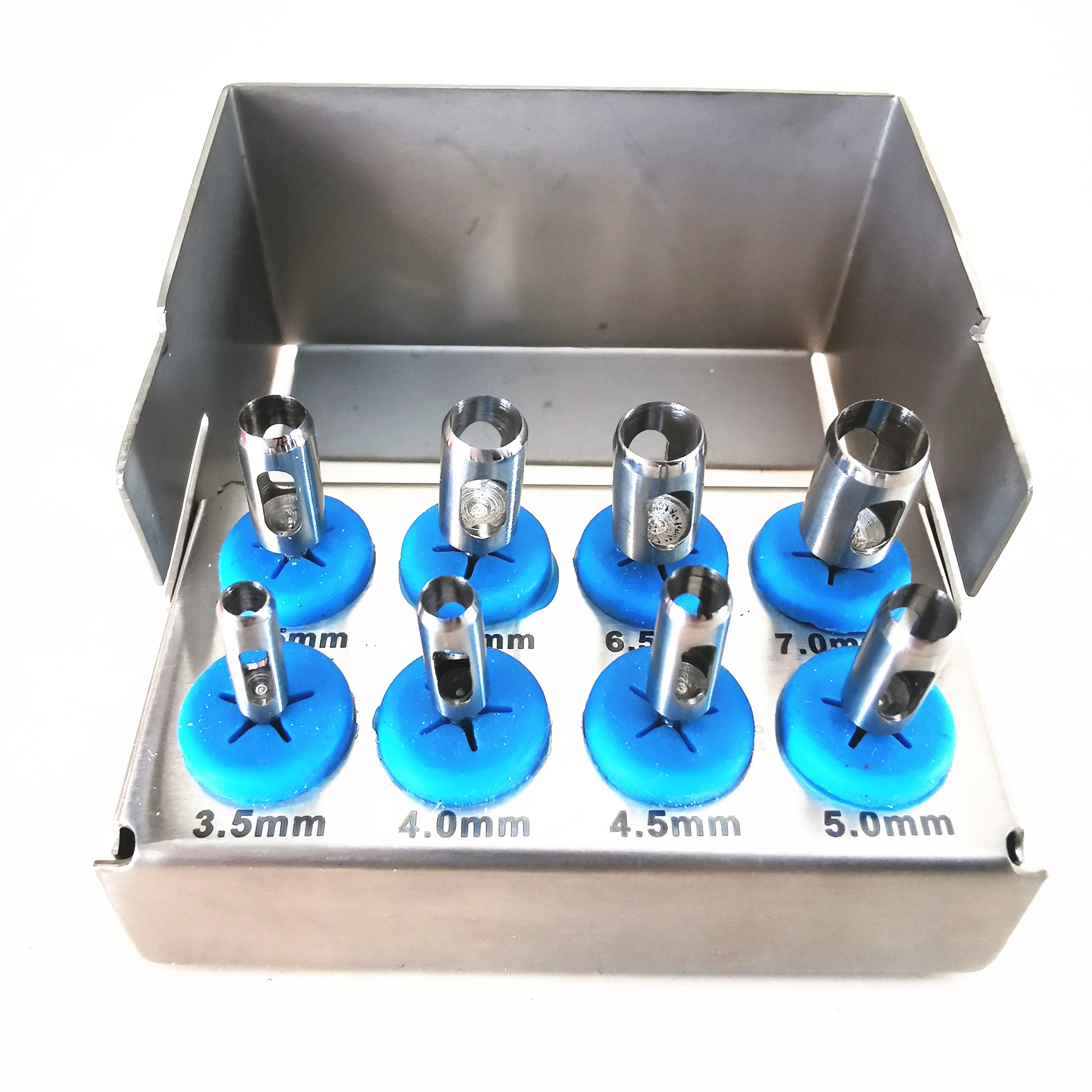 8pcs/Set Dental Implant Trephine Bur Drill Tissue Punch Stainless Steel Planting Tools Surgical for Low Speed Machine