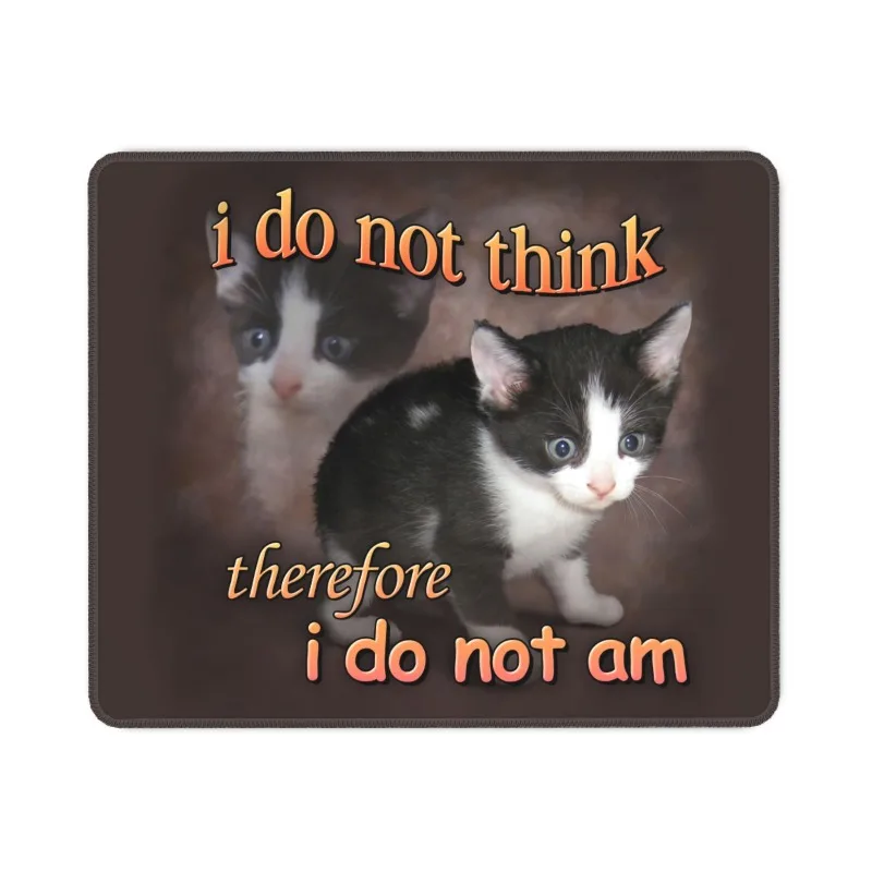 유머러스한 고양이 그림 작은 사각형 마우스 패드 미끄럼 방지 고무 베이스 휴대용 사무실 책상 패드 컴퓨터 노트북 PC 액세서리