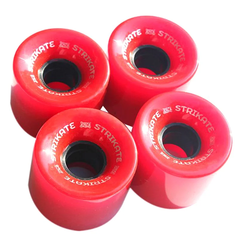 STRIKATE 4Pcs 60X45mm Cruiser Skateboard Wheels PU Wheels Long Board Cruiser Wheels, Red