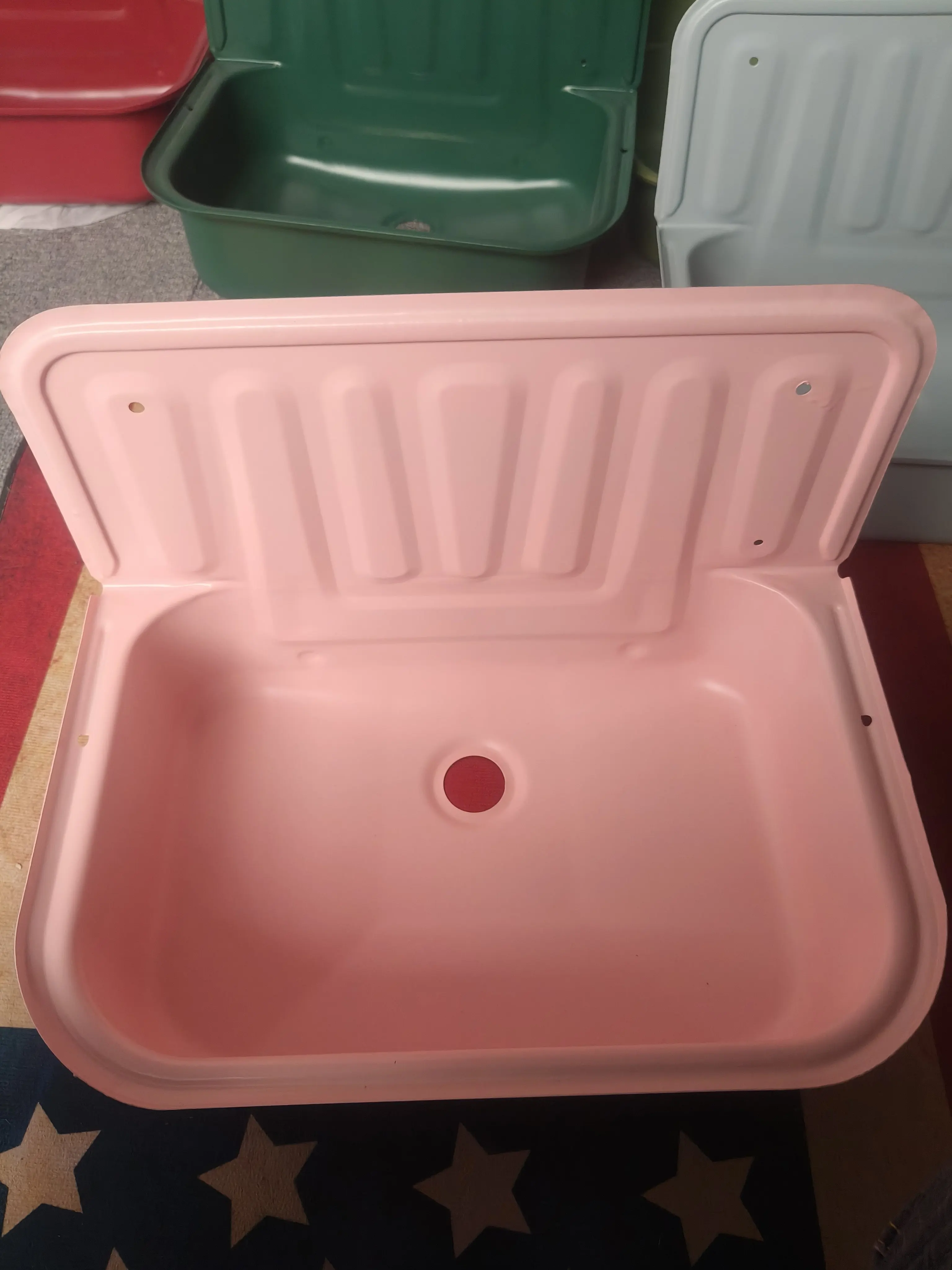 Retro Copper Plated Wash Basin Wall Hung Sink Vintage Red Copper Bathroom Kitchen Hand Wash Basin