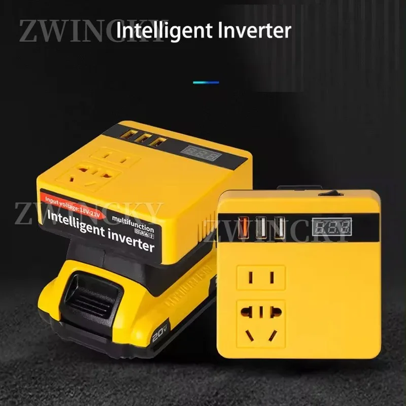 Power bank USB portatile multifunzionale per batterie al litio DeWalt/Makita/Milwaukee 18V, inverter DC 18V a AC 220V