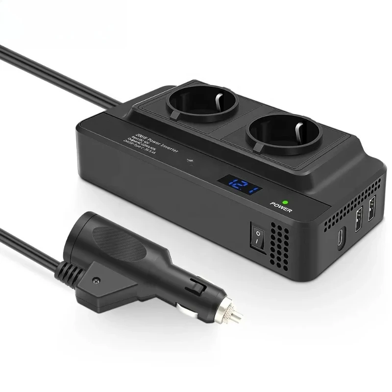 

Automotive power inverter 200W household 12v to AC 220V supports USB 2.4 Type-C 3.0 charging