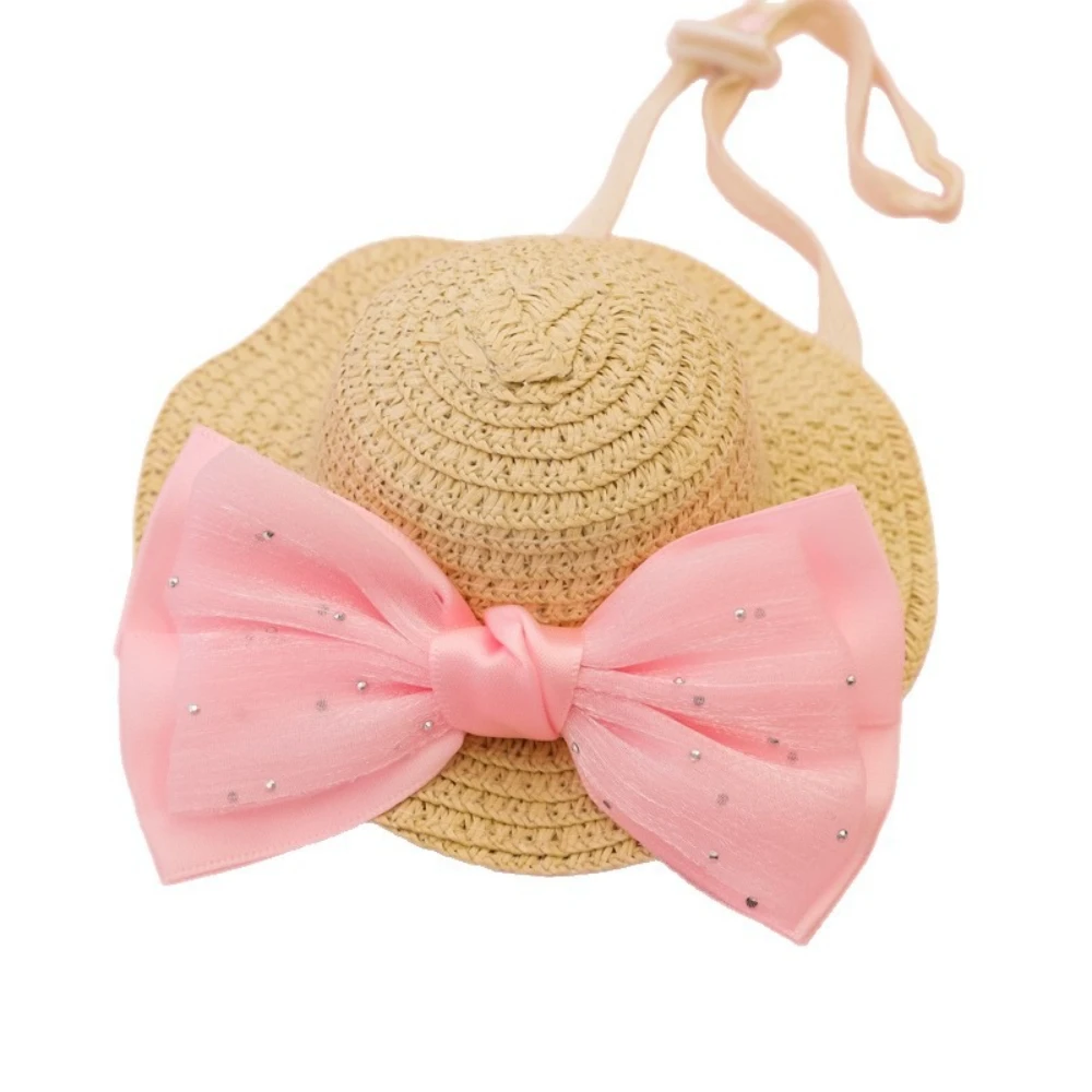 Sombrero de paja para gatos y perros – Protección solar princesa - imagen 3