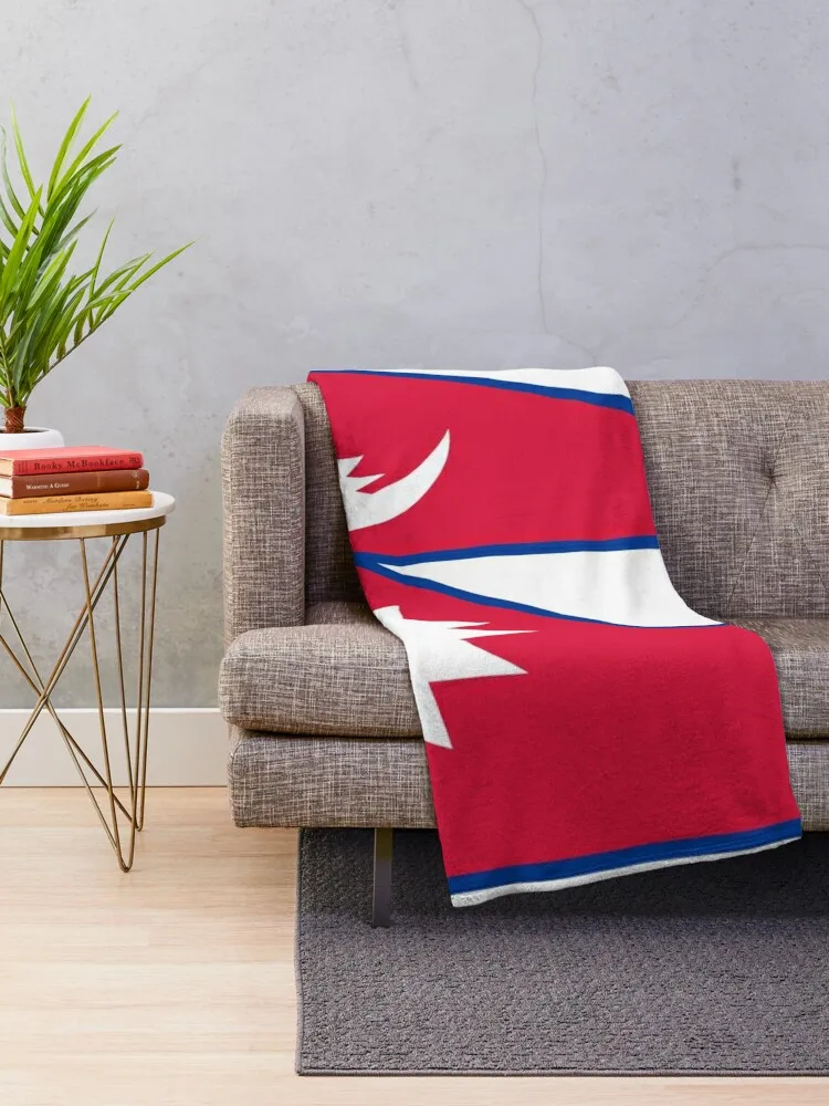 Superb Flag Of Nepal and its red and white colors. Throw Blanket For Sofa Thin Personalized Gift valentine gift ideas Blankets