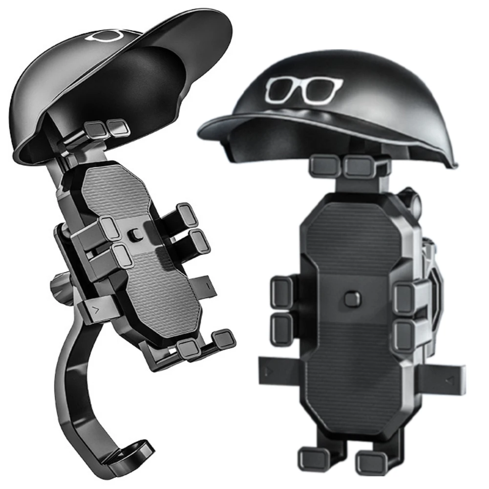 Мини-держатель для сотового телефона, шляпа, непромокаемый маленький шлем, держатель для электрической велосипедной навигации, солнцезащитный козырек, шлем для мобильного телефона, зонтик