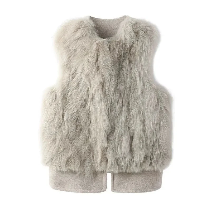 Winter New Artificial Fur Women\'s Tank Top Coat Loose Fashion Warm Women\'s Vest Caots Thickened Winter Sleeveless Jacket